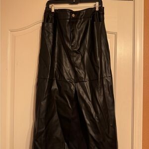 Forever 21 Black Faux Leather Mini Skirt